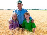 Farmer and grandchildren; Farm Family Asset Protection
